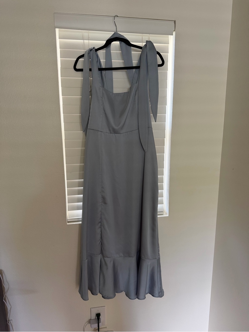 Show Me Your MuMu Soft Blue Tie-Shoulder Midi Dress
